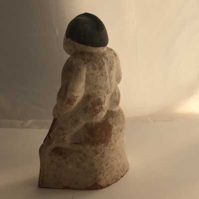 Large painted terracotta sumo sculpture