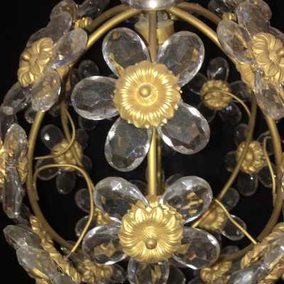 Baguès style crystal ball chandelier
