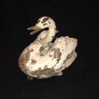 Cast iron swan fountain