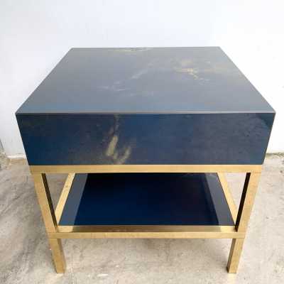 side tables side tables pair lacquer brass maison jansen france 1970