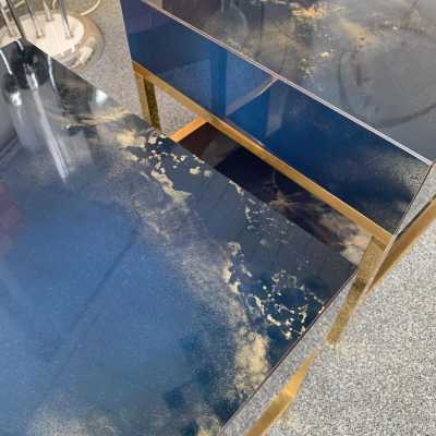 side tables side tables pair lacquer brass maison jansen france 1970