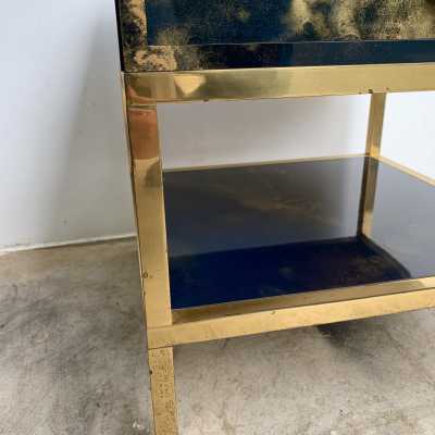 side tables side tables pair lacquer brass maison jansen france 1970
