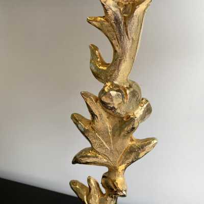 lamps pair bronze golden metal fondica mathias france 1990