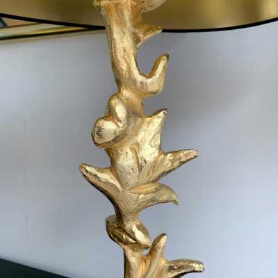 lamps pair bronze golden metal fondica mathias france 1990