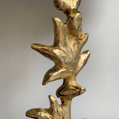 lamps pair bronze golden metal fondica mathias france 1990
