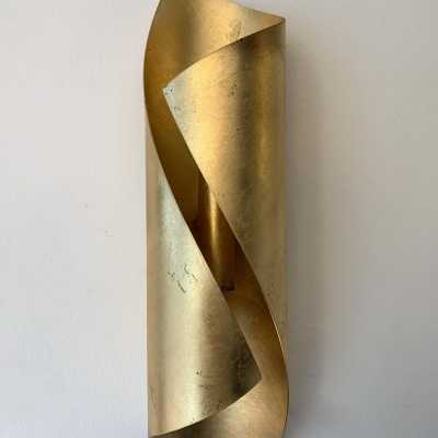 wall lights pair metal leaves gold italy 1970 1980