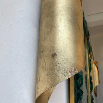 wall lights pair metal leaves gold italy 1970 1980