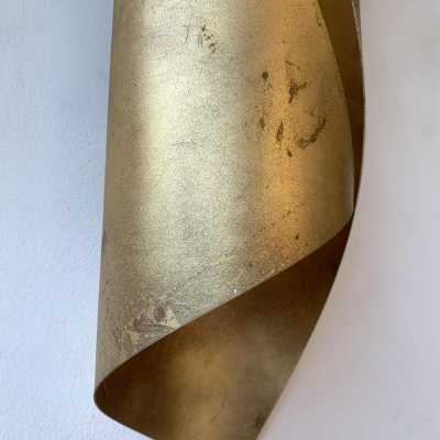 wall lights pair metal leaves gold italy 1970 1980