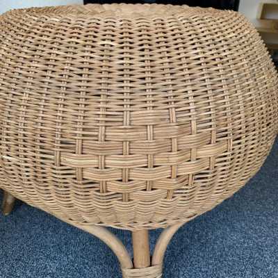 rattan stools poufs 1970 1980
