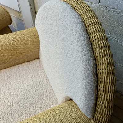 Rattan armchairs raffia italy club 1970