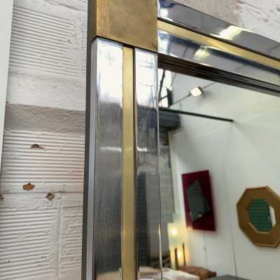 mirror brass metal chrome renato zevi romeo rega italy 1970