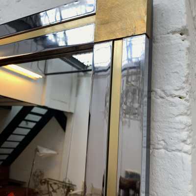 mirror brass metal chrome renato zevi romeo rega italy 1970