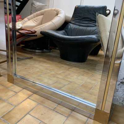 mirror brass metal chrome renato zevi romeo rega italy 1970