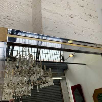 mirror brass metal chrome renato zevi romeo rega italy 1970