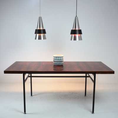 Alain Richard table for TV furniture rosewood and black metal