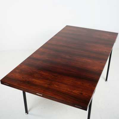 Alain Richard table for TV furniture rosewood and black metal