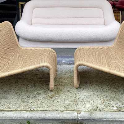 armchairs rattan armchairs tito agnoli italy 1960 1970