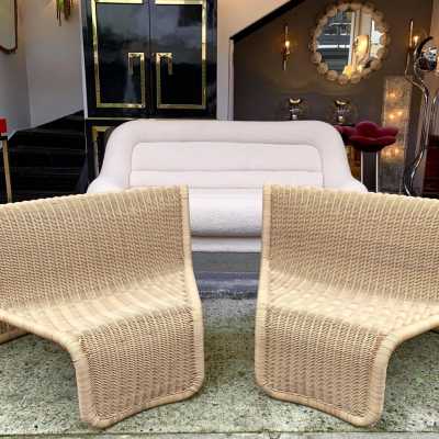 armchairs rattan armchairs tito agnoli italy 1960 1970