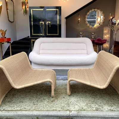 armchairs rattan armchairs tito agnoli italy 1960 1970
