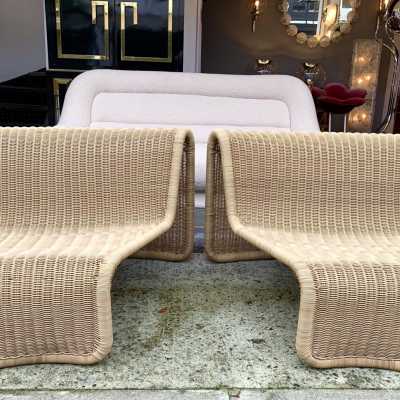 armchairs rattan armchairs tito agnoli italy 1960 1970