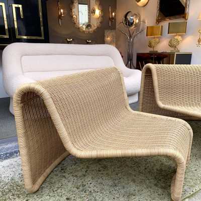 armchairs rattan armchairs tito agnoli italy 1960 1970