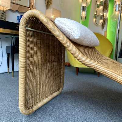 rattan lounge chair tito agnoli italy 1960 1970