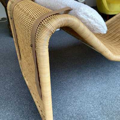 rattan lounge chair tito agnoli italy 1960 1970