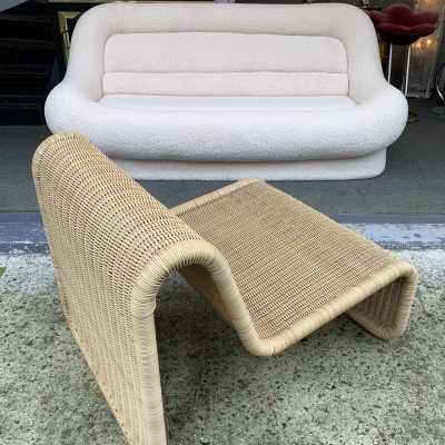 fireside chair rattan tito agnoli italy 1960 1970