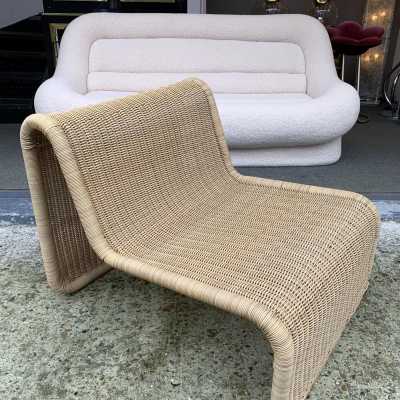 fireside chair rattan tito agnoli italy 1960 1970