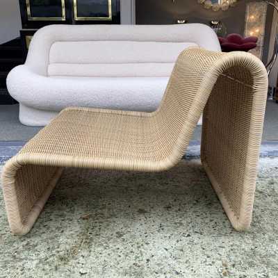 fireside chair rattan tito agnoli italy 1960 1970