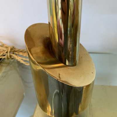 pair of rattan brass lamps Italy 1970