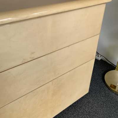 Parchment dresser aldo tura italy 1970 goatskin