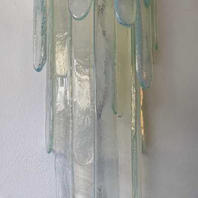 waterfall wall lights pair glass murano carlo nason mazzega italy 1970
