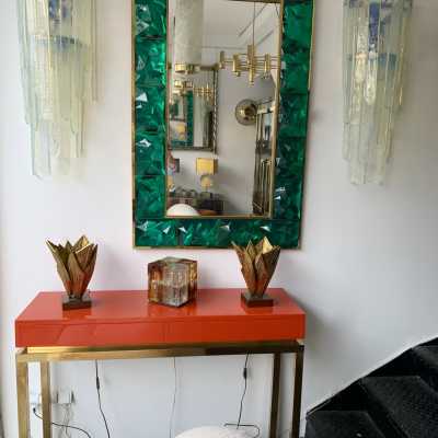waterfall wall lights pair glass murano carlo nason mazzega italy 1970