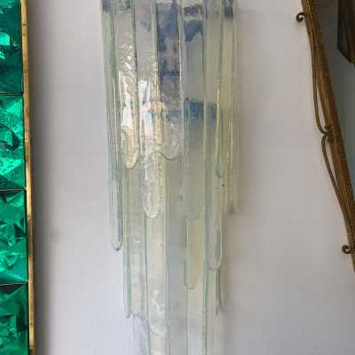 waterfall wall lights pair glass murano carlo nason mazzega italy 1970