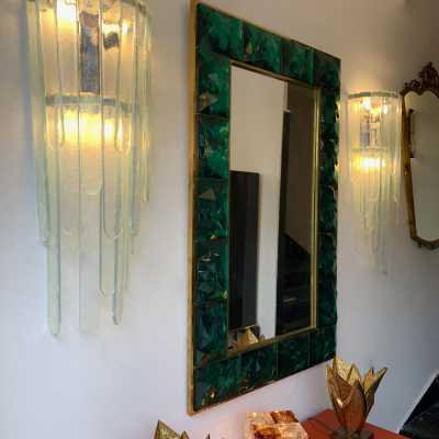 waterfall wall lights pair glass murano carlo nason mazzega italy 1970