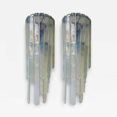 waterfall wall lights pair glass murano carlo nason mazzega italy 1970