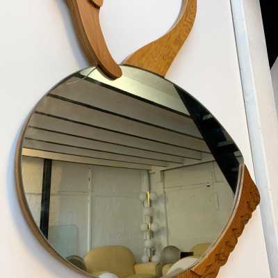 flamingo mirror wood max papiri italy 1970
