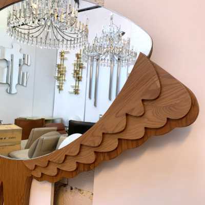flamingo mirror wood max papiri italy 1970