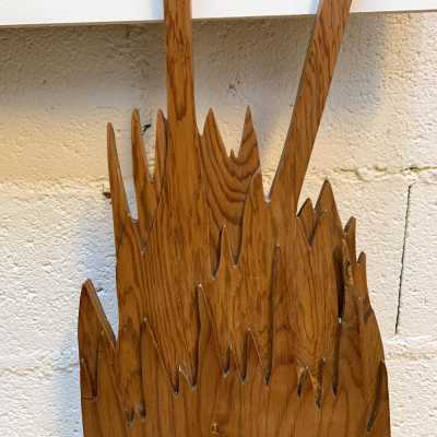 flamingo mirror wood max papiri italy 1970