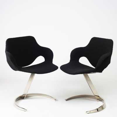 4 chairs by Boris Tabacoff - France 1960's
