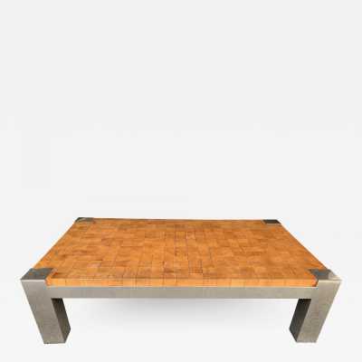 coffee table cube wood metal chrome Rolf Middelboe Gorm Lindum 1970