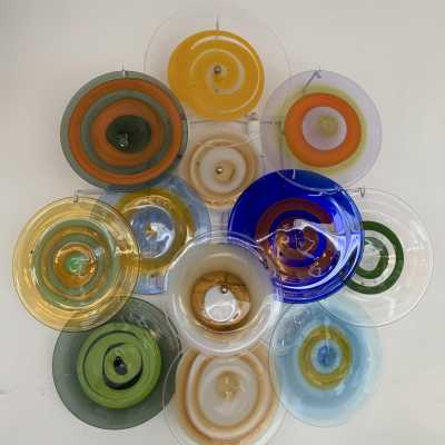 wall lights pair murano glass gianmaria potenza la murrina murano italy 1970