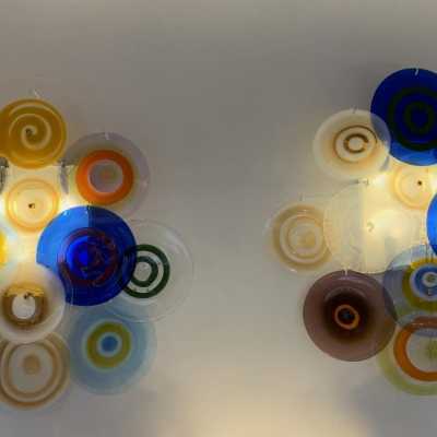 wall lights pair murano glass gianmaria potenza la murrina murano italy 1970