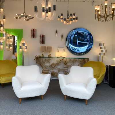 armchairs pair looped fabrics guglielmo veronesi italy 1950 1960