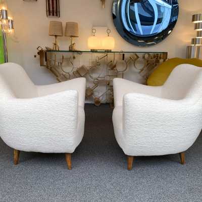 armchairs pair looped fabrics guglielmo veronesi italy 1950 1960