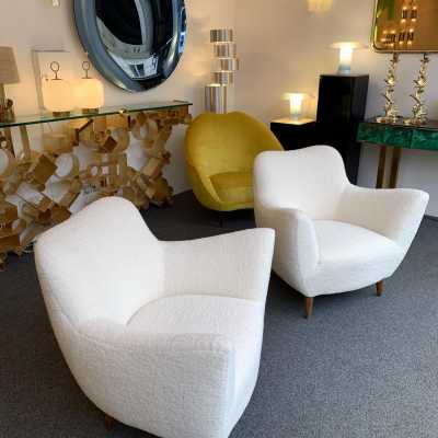 armchairs pair looped fabrics guglielmo veronesi italy 1950 1960