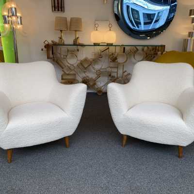 armchairs pair looped fabrics guglielmo veronesi italy 1950 1960