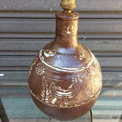 Lampe en céramique décorée 1960