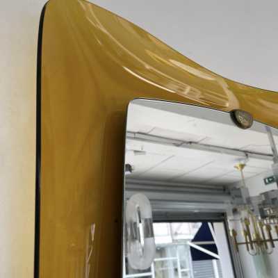 mirror curved glass crystal art fontana arte italy 1960